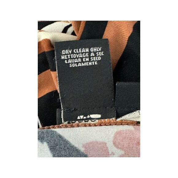 BCBGMaxazria Dress Abstract Floral Pullover Cowl Neck Cap Sleeves Women's Sz M - Picture 6 of 8